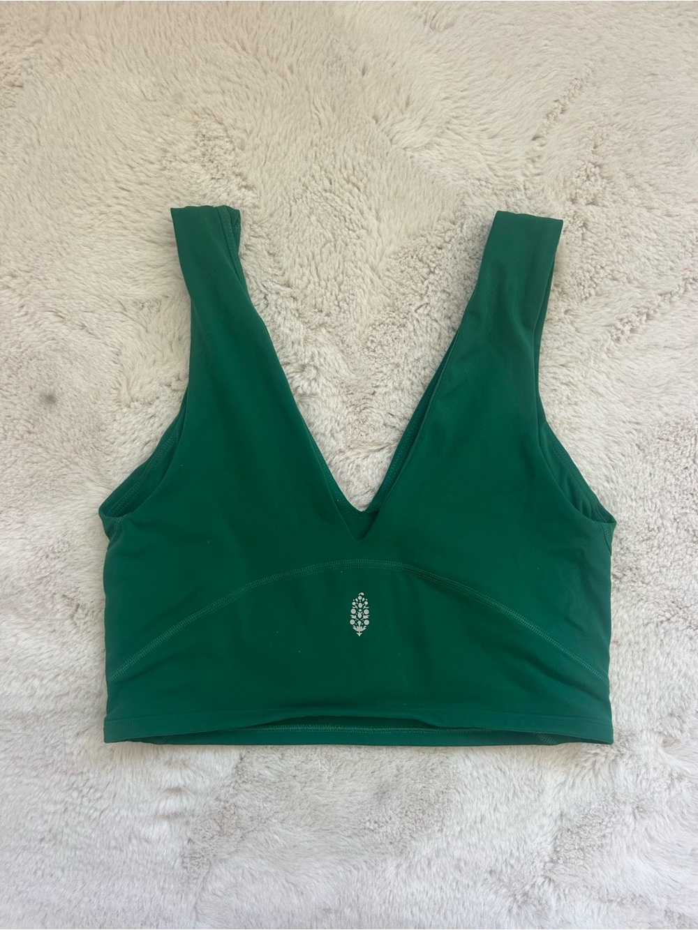 FP Movement by Free People Green V‑Neck Sports Bra size medium